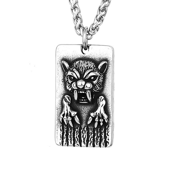 Domineering Saber-toothed Tiger Beast Tiger Stainless Steel Necklace, GP1231428 - Picture 5 of 7